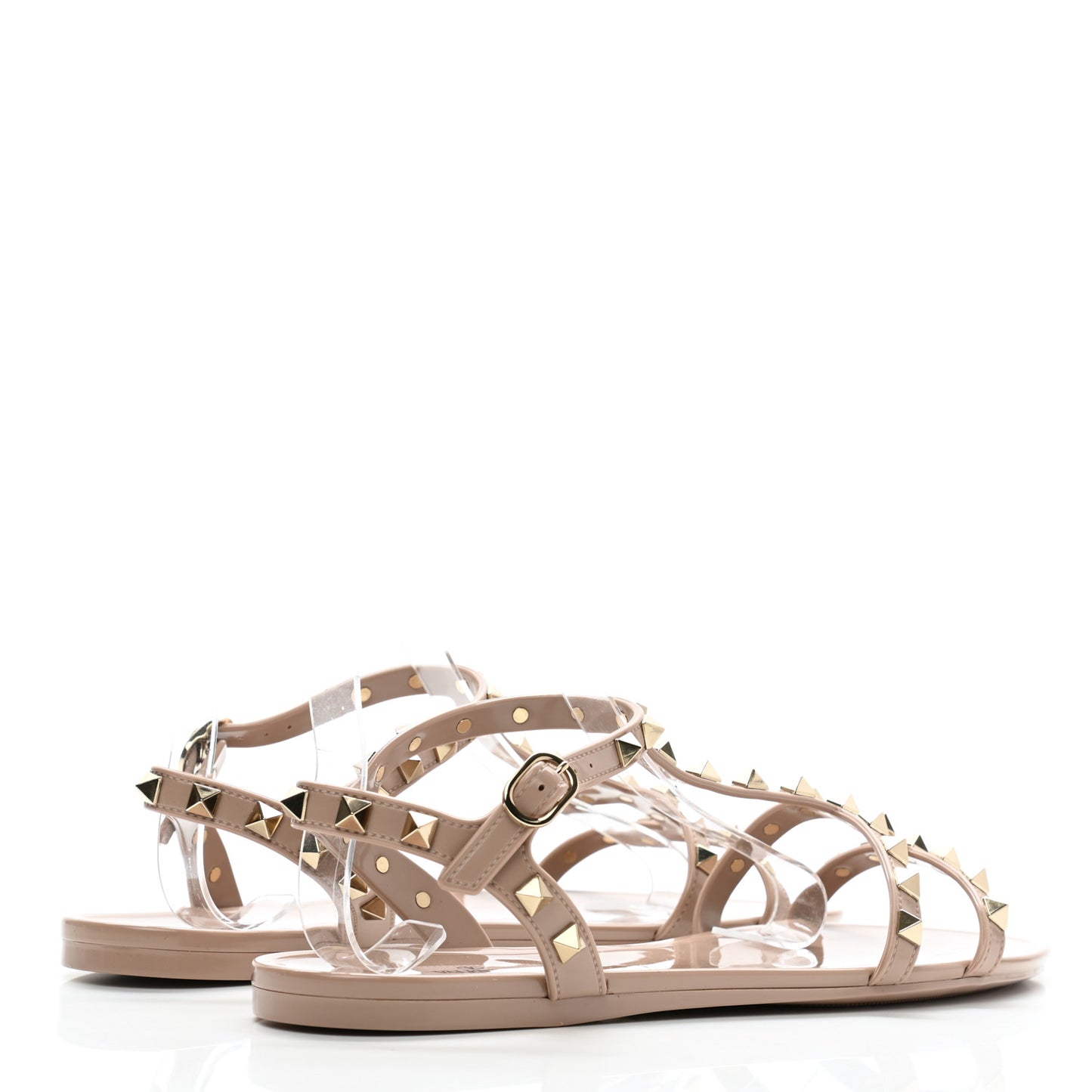 PVC Jelly Rockstud Caged Sandals 40 Poudre