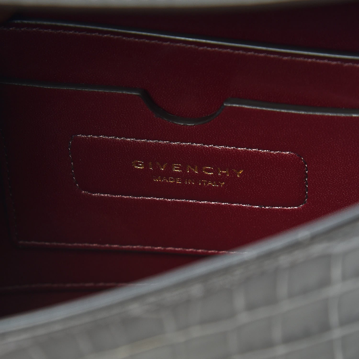 Givenchy Calfskin Crocodile Embossed Medium Eden Storm Grey 8 of 8
