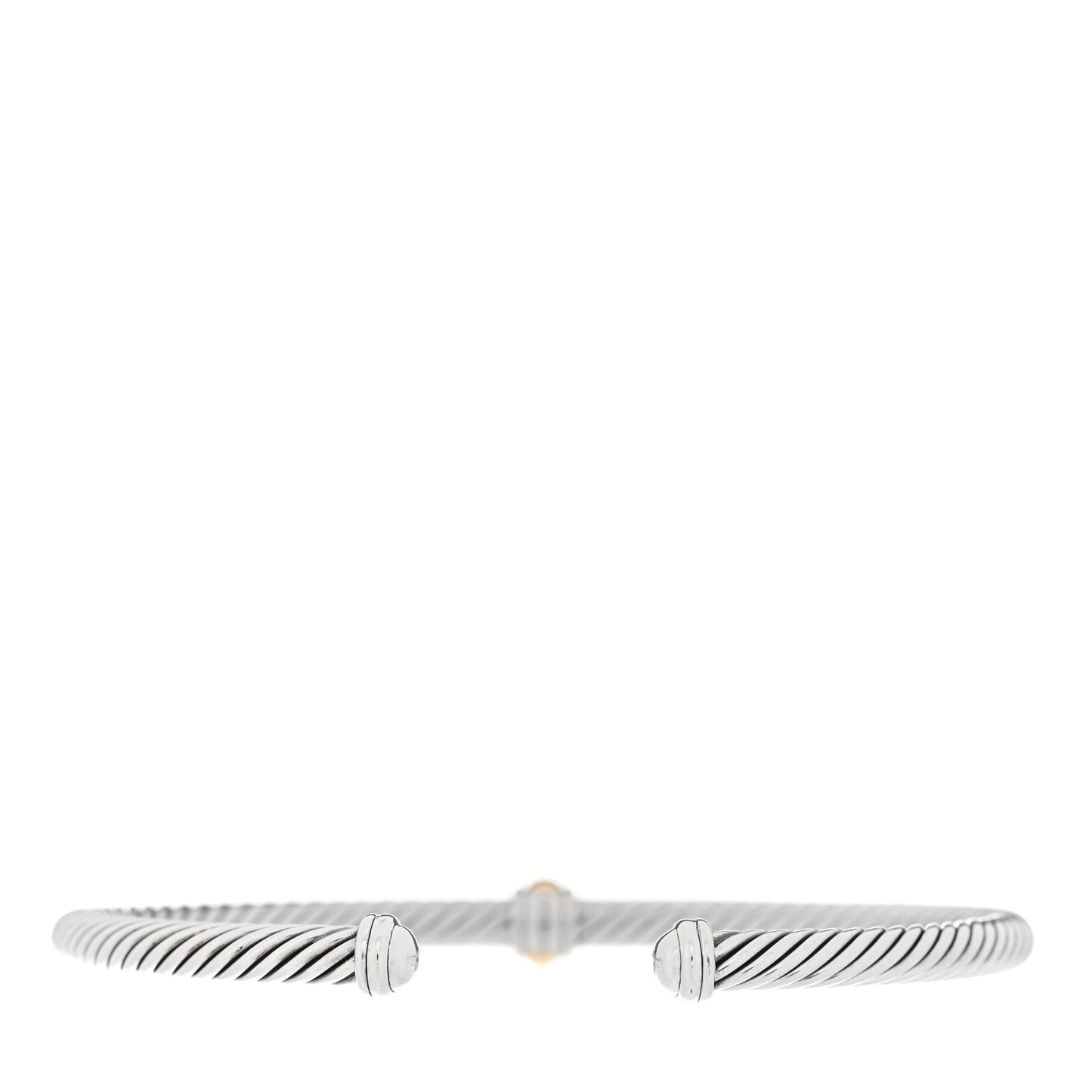 Sterling Silver 18K Yellow Gold 4mm Station Cable Bracelet