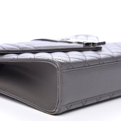 Saint Laurent Grain De Poudre Textured Mixed Matelasse Medium Triquilt Monogram Satchel Earth 7 of 9
