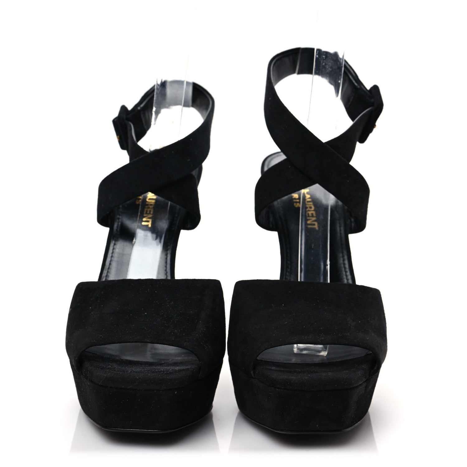 Saint Laurent Suede Debbie Platform Sandal 36.5 Black 2 of 8