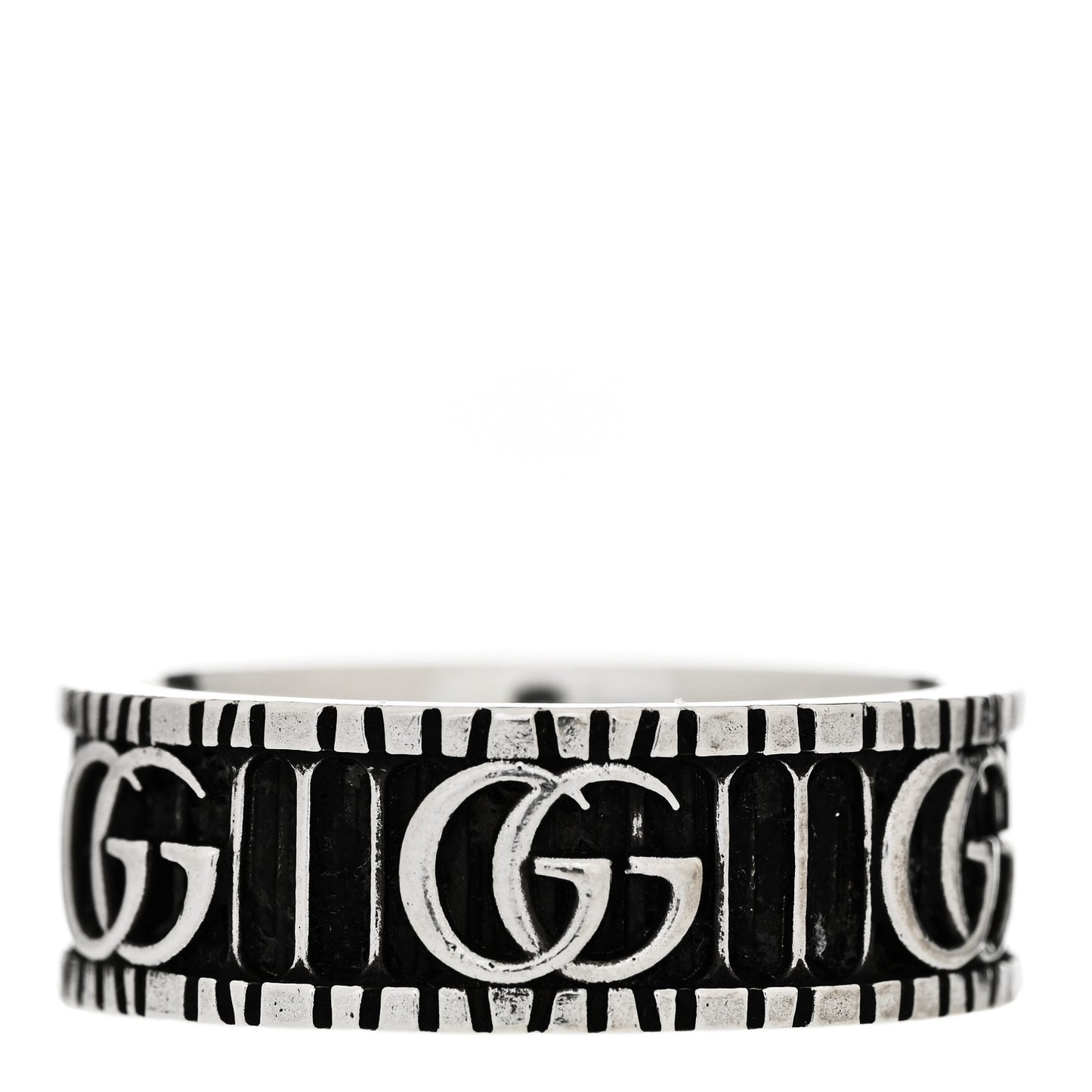 Sterling Silver Double G Band Ring 61 9.75