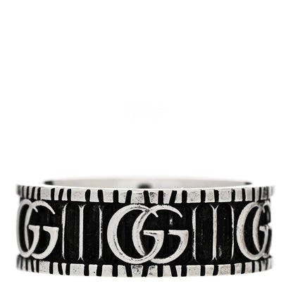Gucci Sterling Silver Double G Band Ring 61 9.75 1 of 6