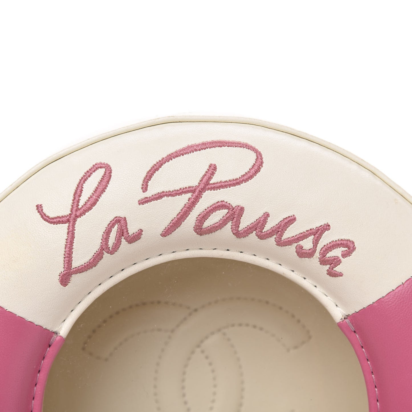 Lambskin Coco Lifesaver Round Bag Pink White