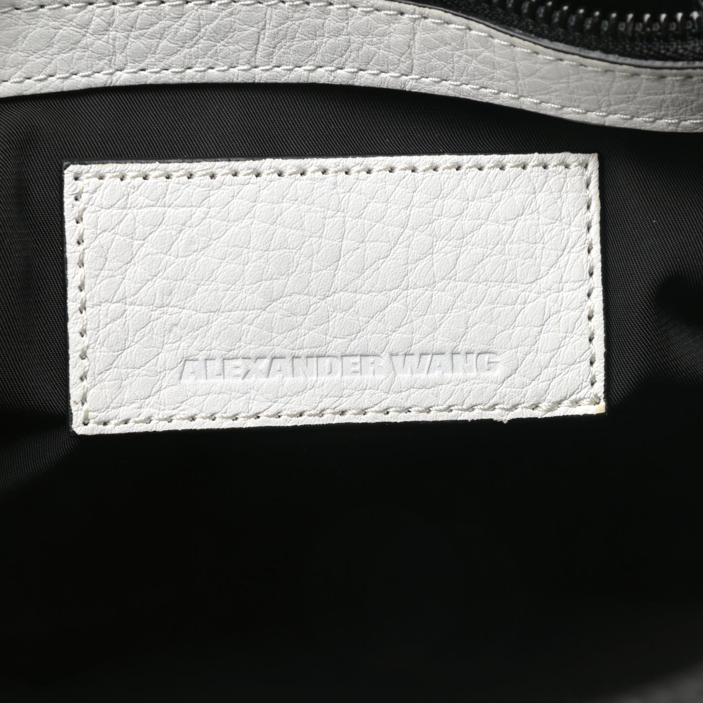 Pebbled Calfskin Rockie White Matte Black Hardware