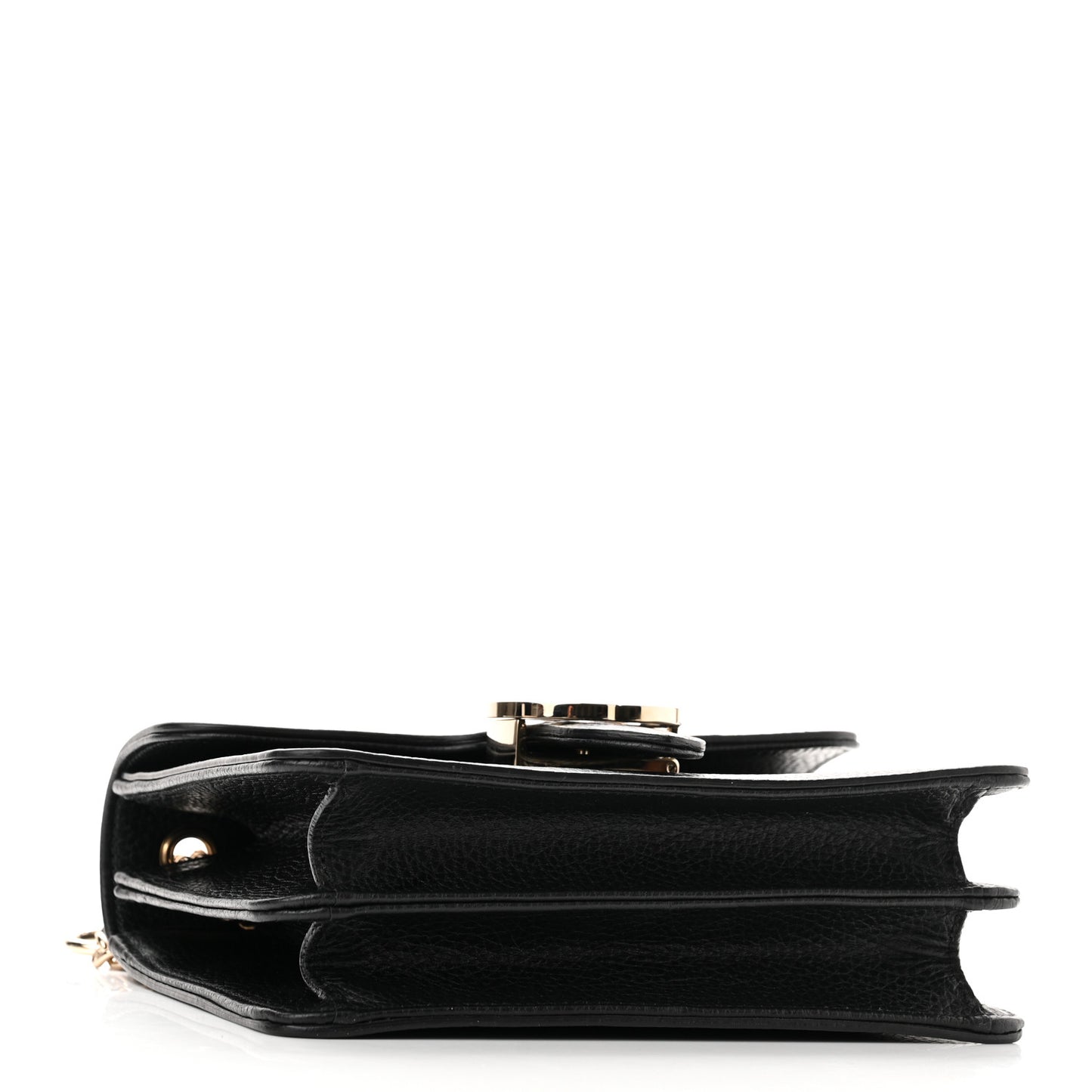 Dollar Calfskin Small Interlocking G Shoulder Bag Black