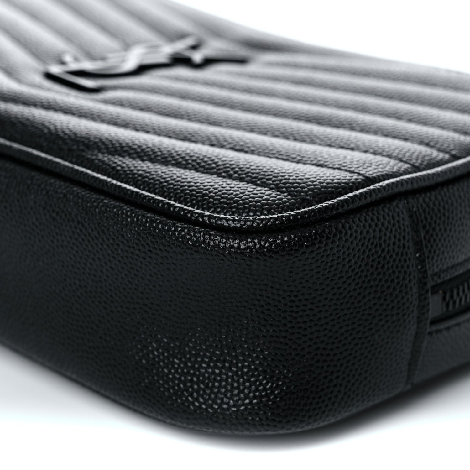 Saint Laurent Grain De Poudre Matelasse Monogram Mini Lou Camera Bag Black 9 of 9