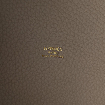 Hermes Taurillon Clemence Picotin Lock 18 PM Beton 6 of 10