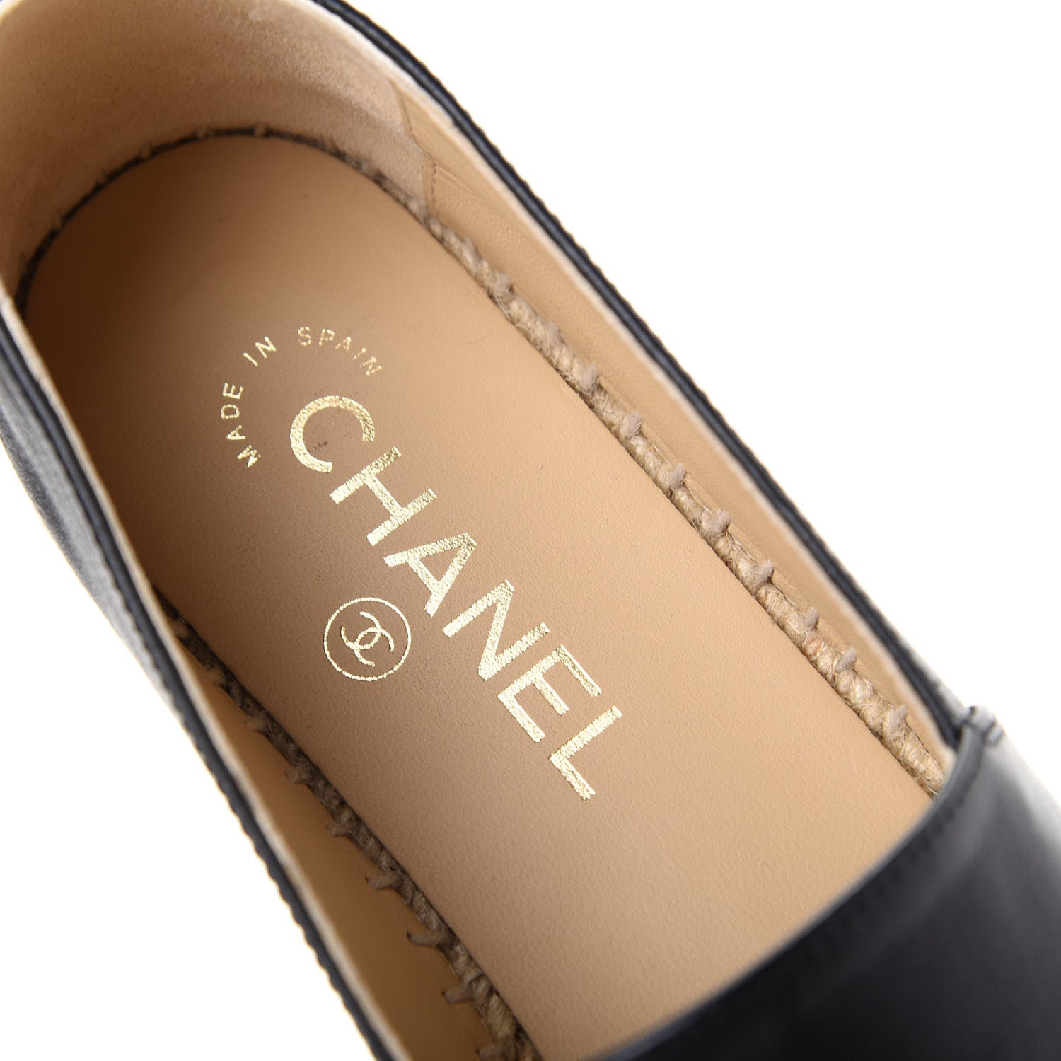 Chanel Calfskin Chain CC Espadrilles 38 Black 8 of 11