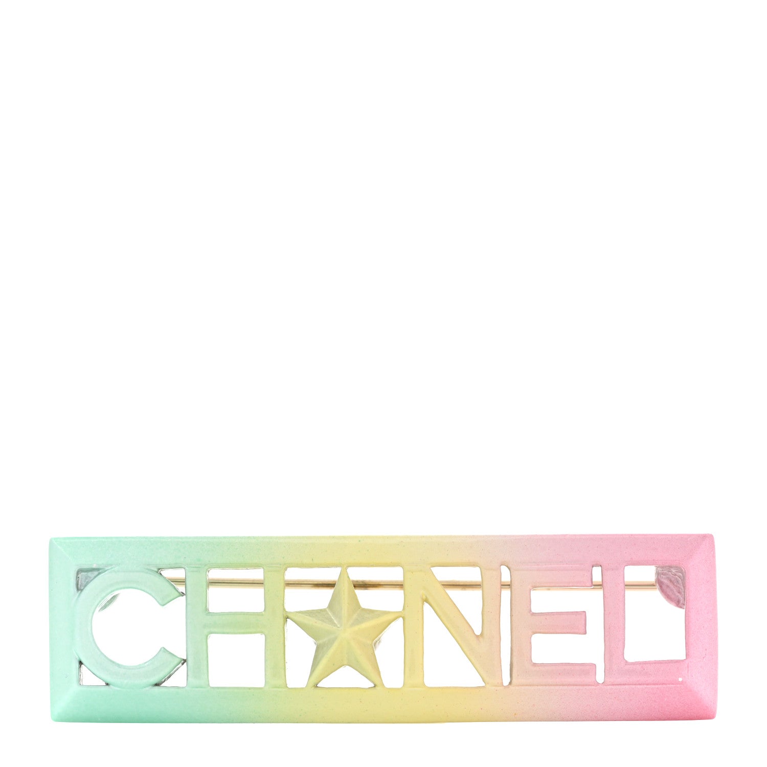Chanel Metal Rainbow Star Logo Brooch Multicolor 1 of 6