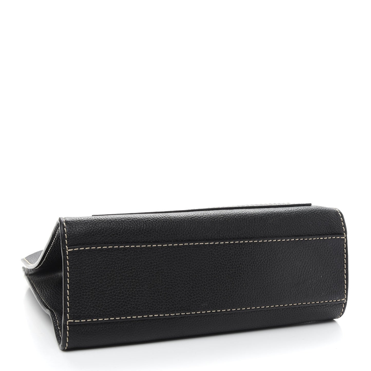Grained Calfskin Medium Grind T Pocket Tote Black