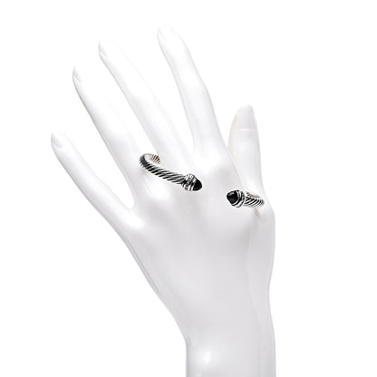 David Yurman Sterling Silver Diamond Black Onyx 5mm Cable Classics Princess Bracelet 2 of 4