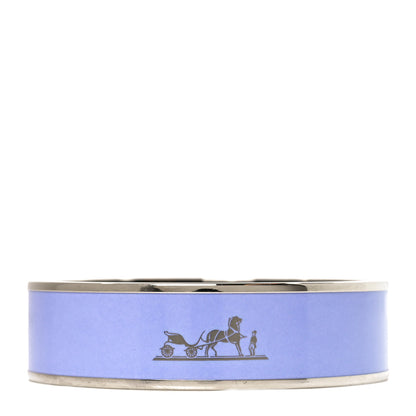 Hermes Enamel Printed Caleche Medium Bracelet 70 Rose Ronsard 1 of 5