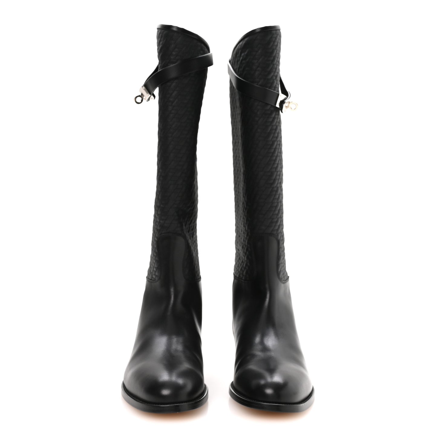 Toile Matelasse Box Kelly Jumping Boots 40 Black
