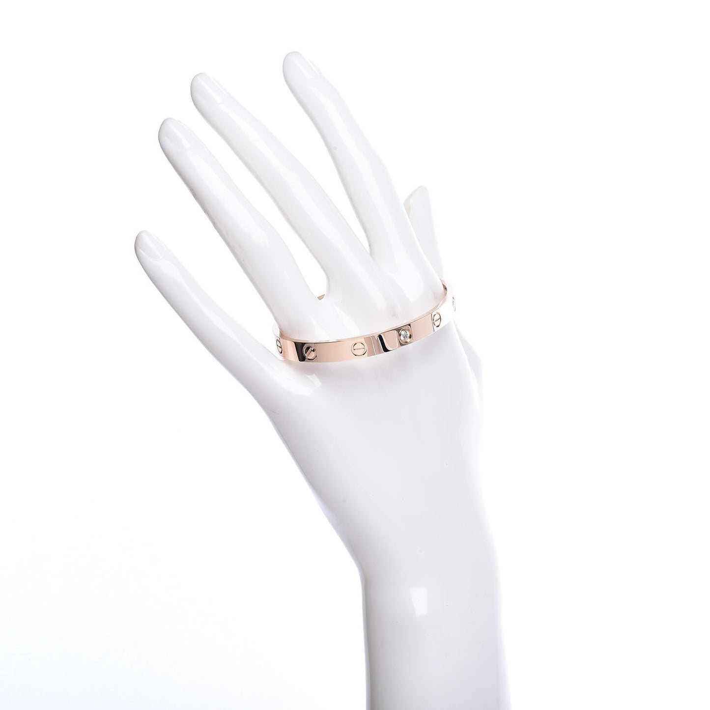 18K Pink Gold 4 Diamond LOVE Bracelet 17