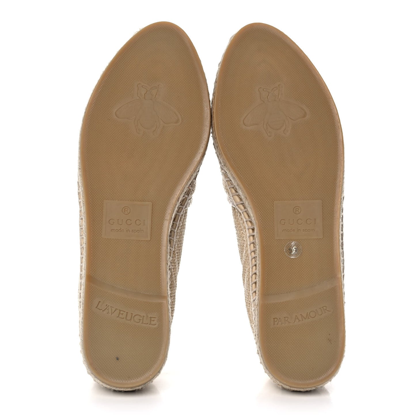 Straw Elaphe Matelasse GG Marmont Espadrilles 38 Natural Cream Brown