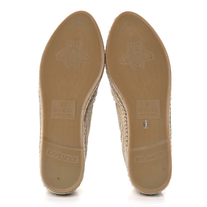 Gucci Straw Elaphe Matelasse GG Marmont Espadrilles 38 Natural Cream Brown 5 of 11