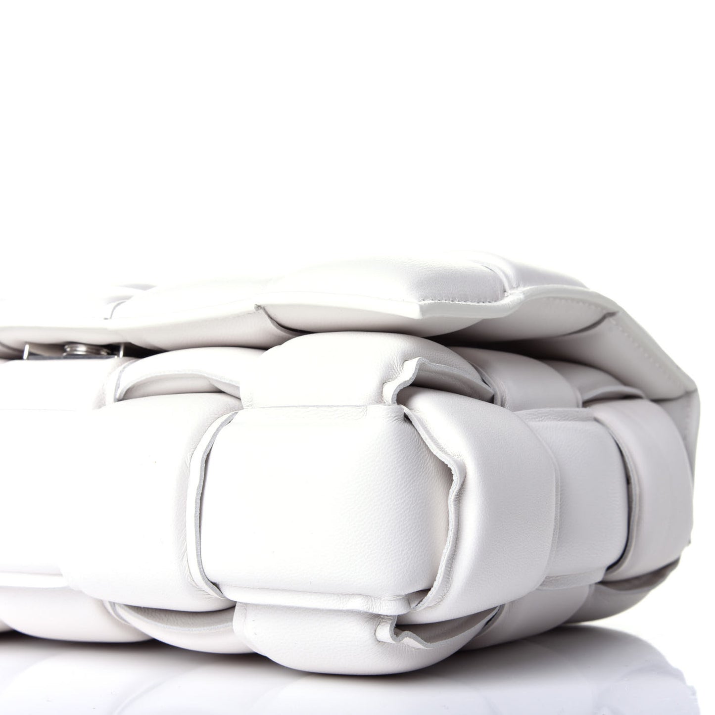 Nappa Maxi Intreccio Padded Cassette Crossbody Bag Chalk