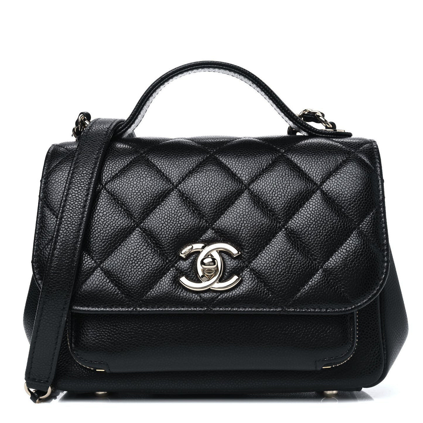 Caviar Quilted Small Business Affinity Flap Black