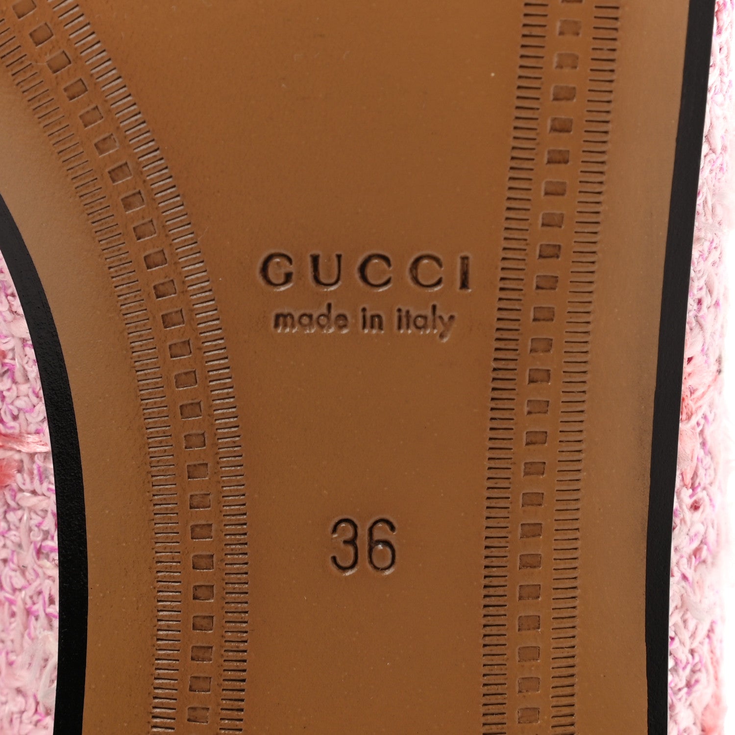 Gucci Wool Tweed Horsebit Womens Jordaan Loafers 36 Pink White Perfect Pink 8 of 8