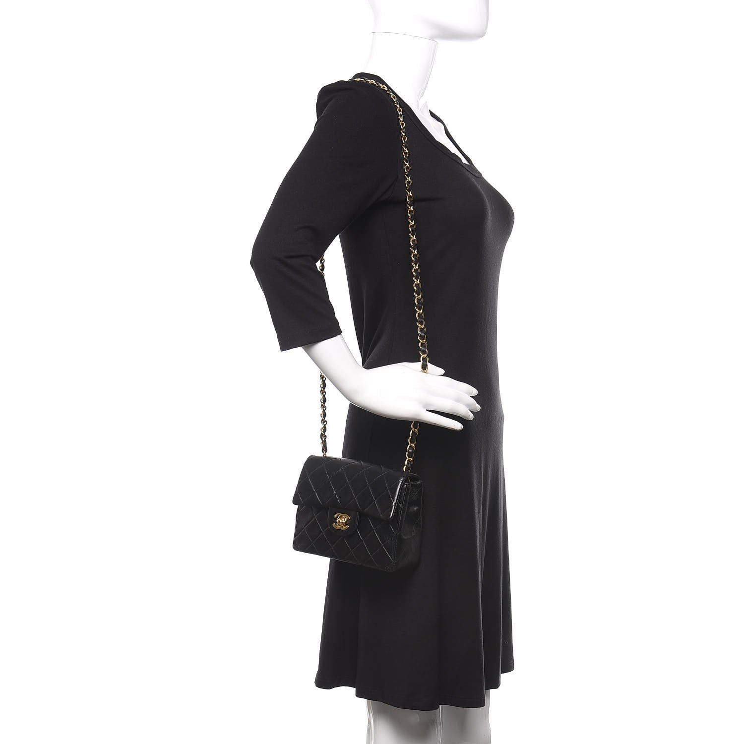 Chanel Lambskin Quilted Mini Square Flap Black 2 of 11