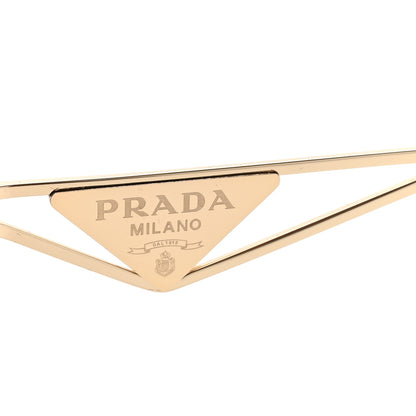 Prada Metal Symbole Triangle Logo Sunglasses SPR A52 Gold Blue 5 of 8