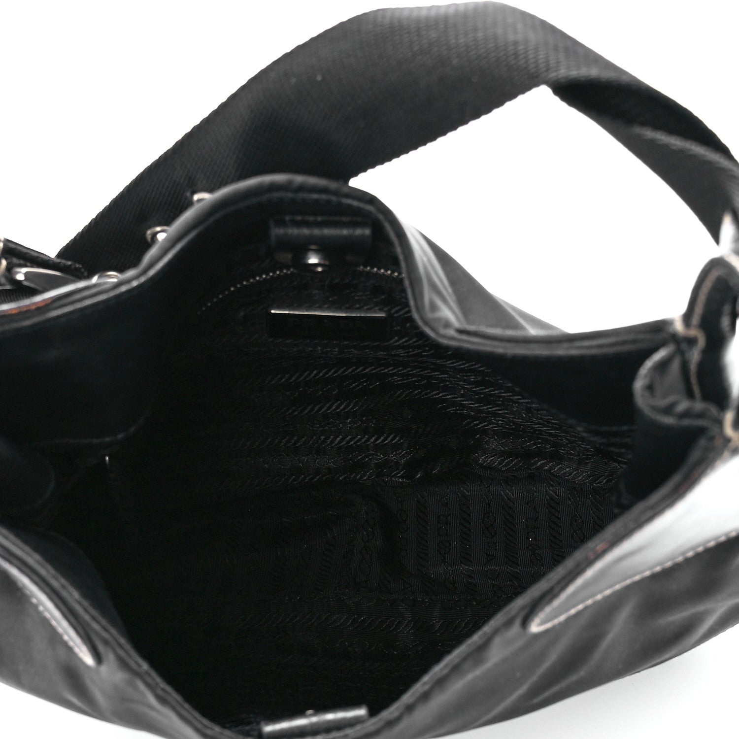 Prada Tessuto Light Nylon Shoulder Bag Black 5 of 12