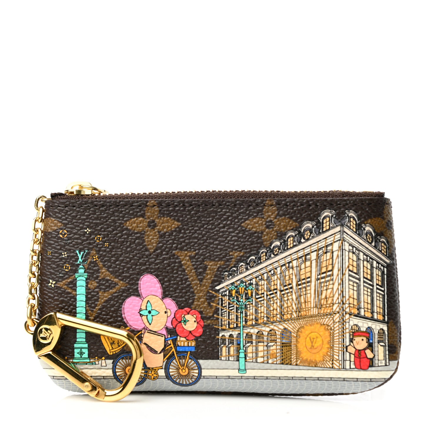 Monogram 2022 Christmas Animation Paris Key Pouch Pink