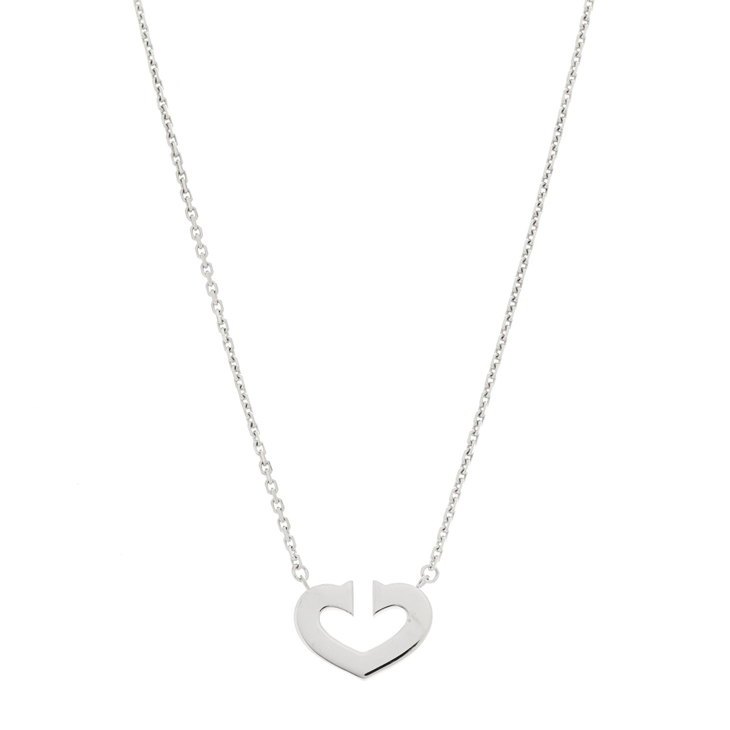 18K White Gold Medium Hearts and Symbols Necklace