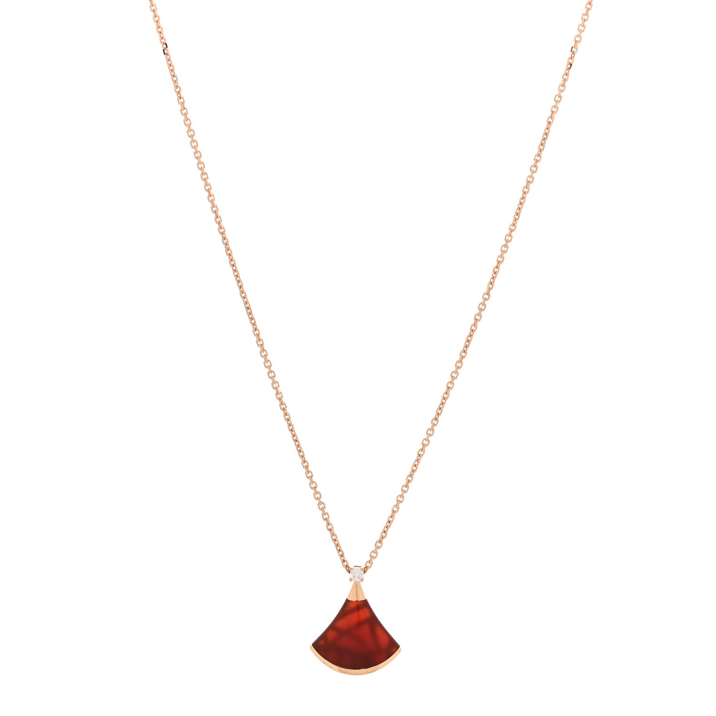 18K Rose Gold Diamond Carnelian Divas' Dream Pendant Necklace