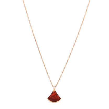 Bulgari 18K Rose Gold Diamond Carnelian Divas' Dream Pendant Necklace 1 of 6
