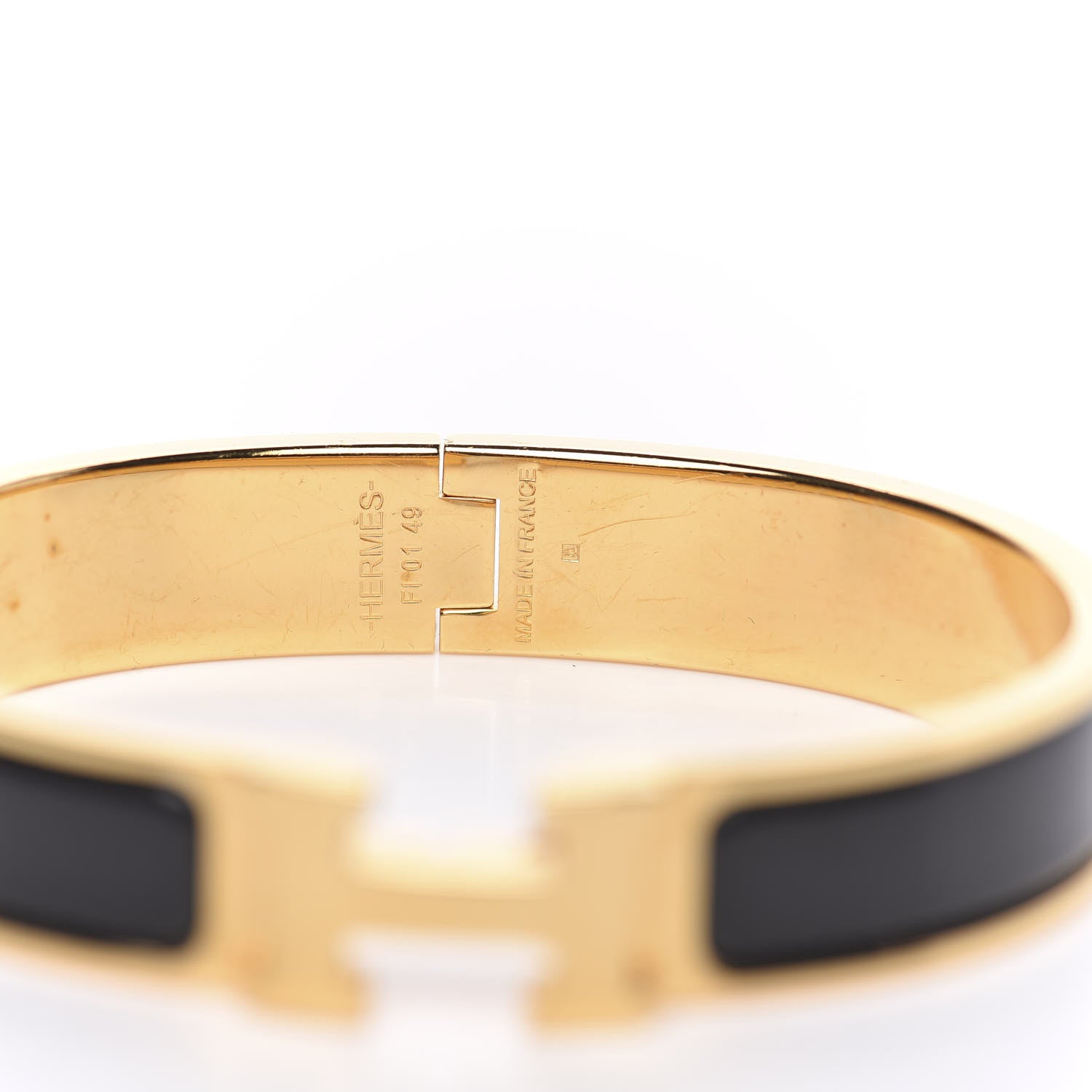 Hermes Enamel Narrow Clic Clac H Bracelet GM Black 4 of 5