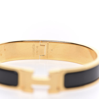 Hermes Enamel Narrow Clic Clac H Bracelet GM Black 4 of 5
