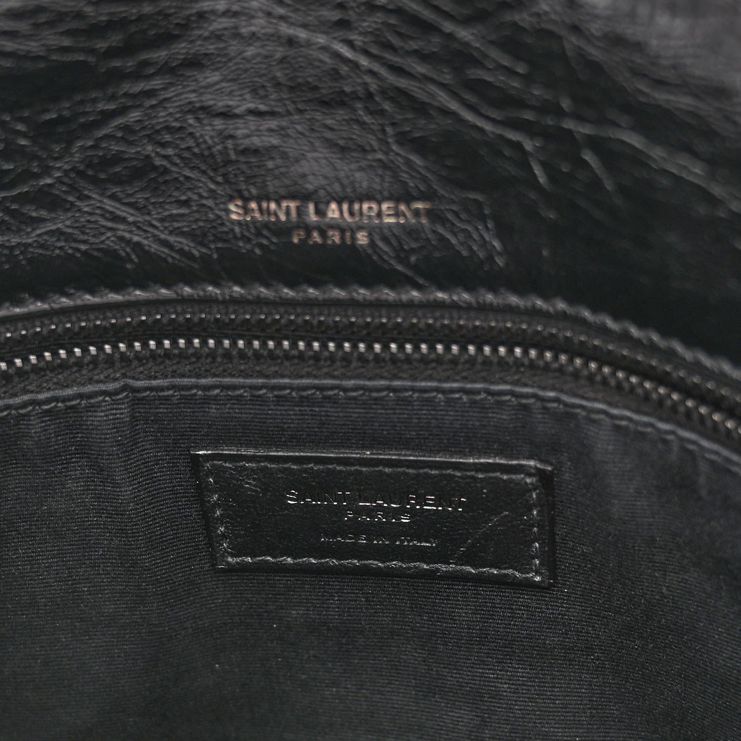 Saint Laurent Crinkled Calfskin Matelasse Monogram Medium Niki Chain Satchel Black 6 of 11