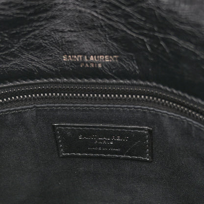Saint Laurent Crinkled Calfskin Matelasse Monogram Medium Niki Chain Satchel Black 6 of 11