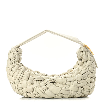 Bottega Veneta Paper Calfskin Intrecciato Banana Hobo Plaster 1 of 10