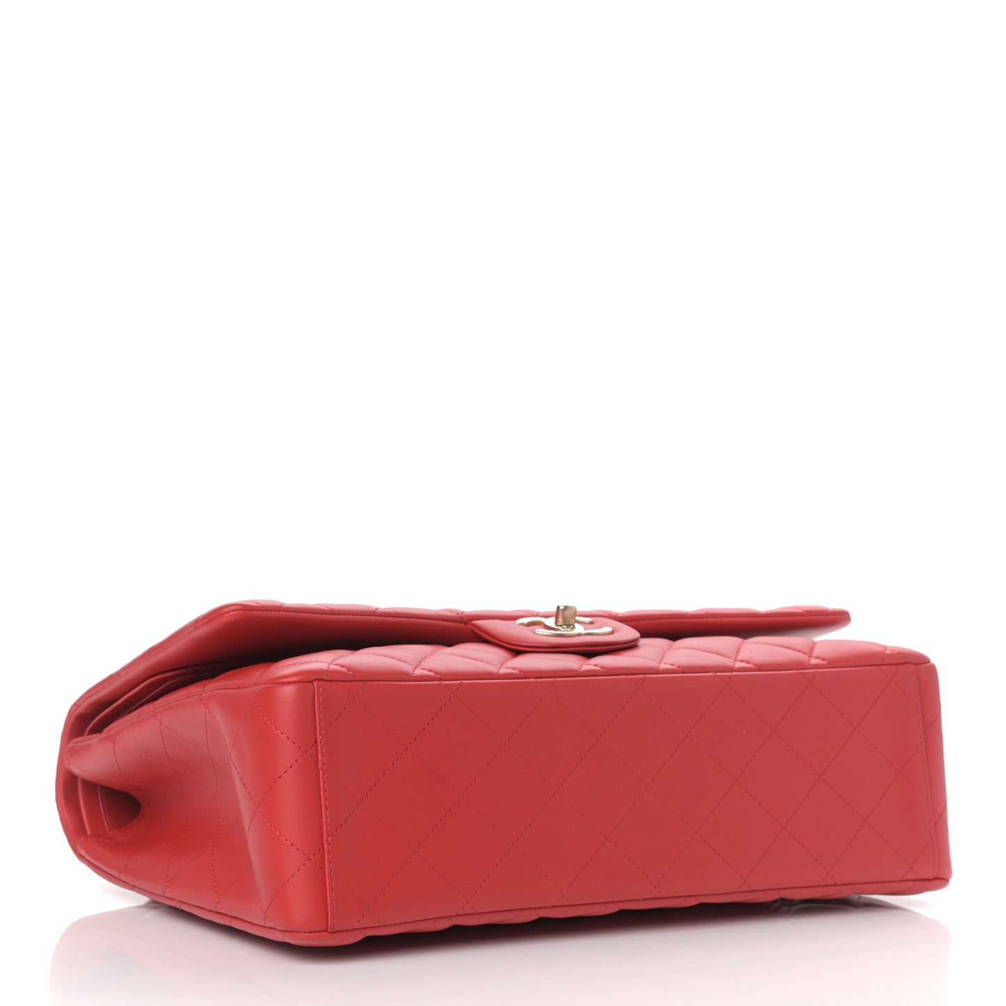 Lambskin Quilted Maxi Double Flap Red