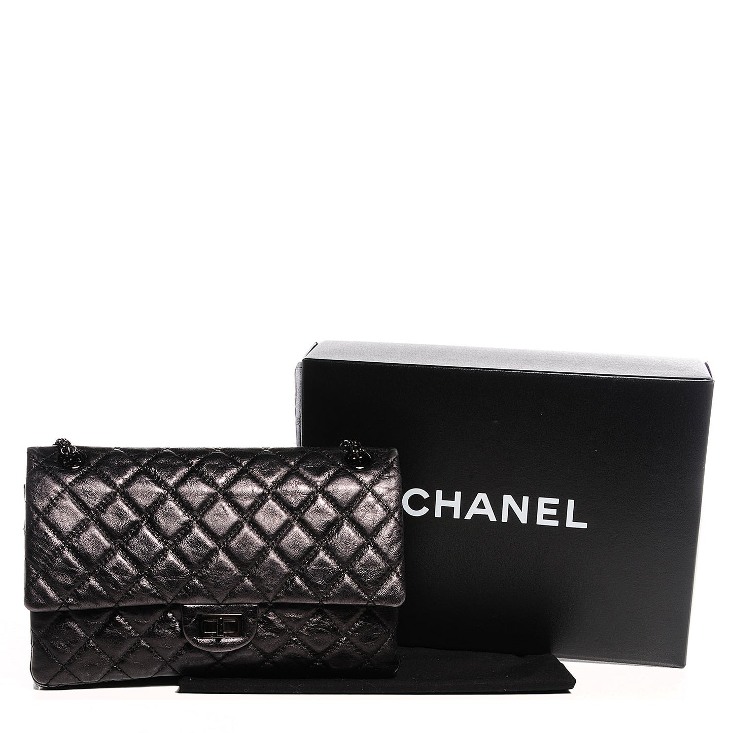 Metallic Calfskin 2.55 Reissue 226 Flap Black