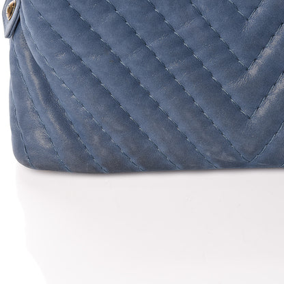 Chanel Iridescent Calfskin Chevron Quilted Surpique Tote Dark Blue 16 of 23