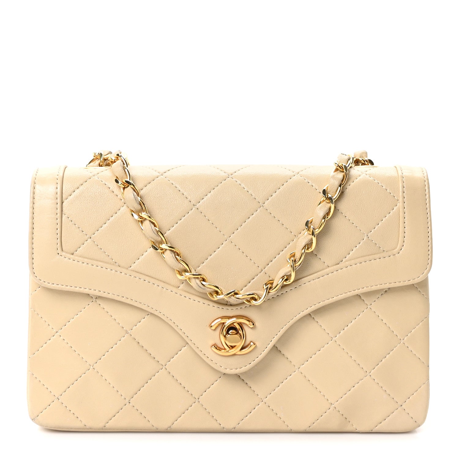 Chanel Lambskin Quilted Small Single Flap Beige 1 of 11