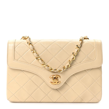 Chanel Lambskin Quilted Small Single Flap Beige 1 of 11