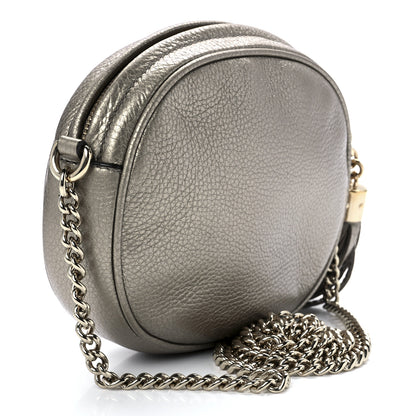 Gucci Metallic Pebbled Calfskin Mini Soho Chain Bag Golden Beige 2 of 11
