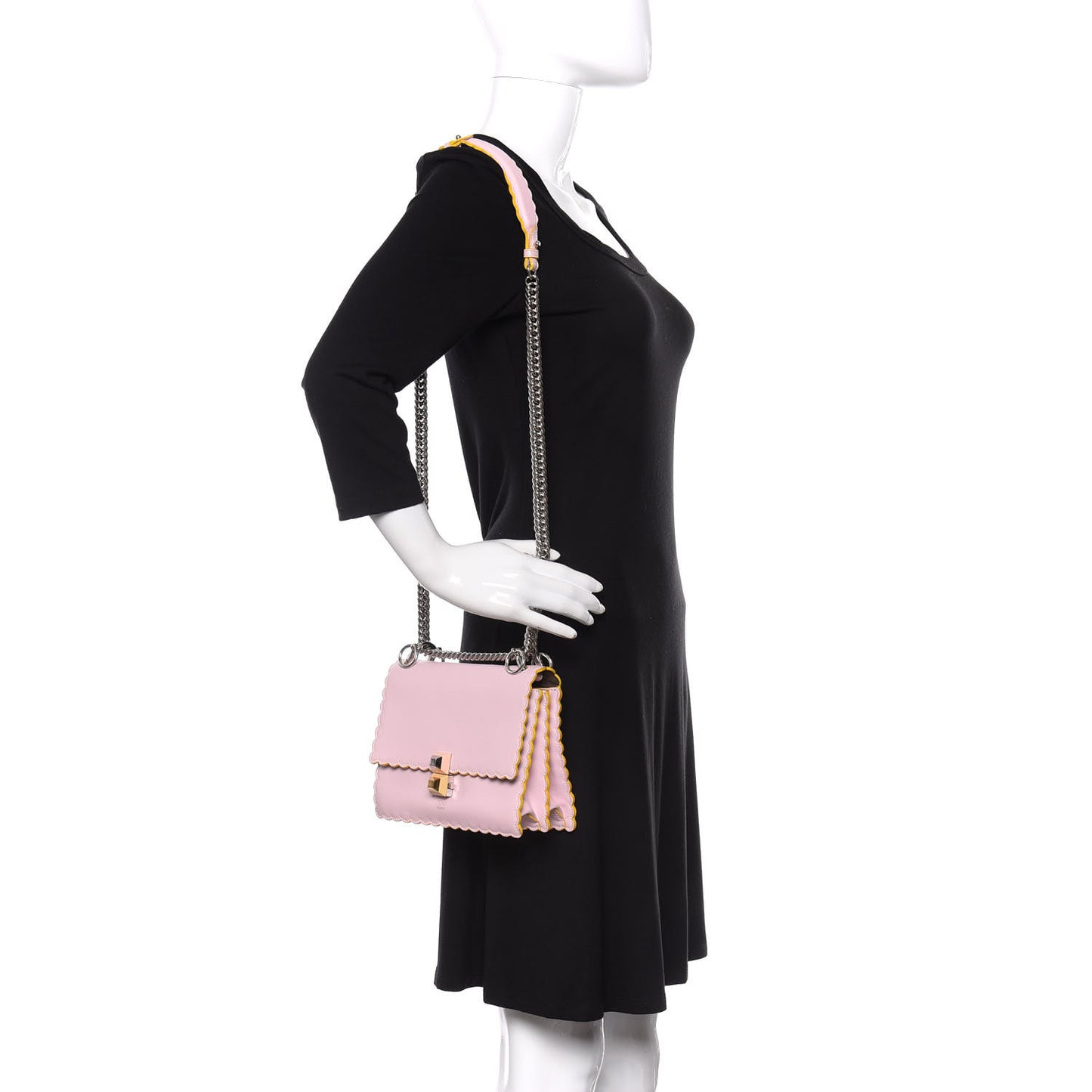 Vitello Liberty Scalloped Studded Small Kan I Shoulder Bag Peonia