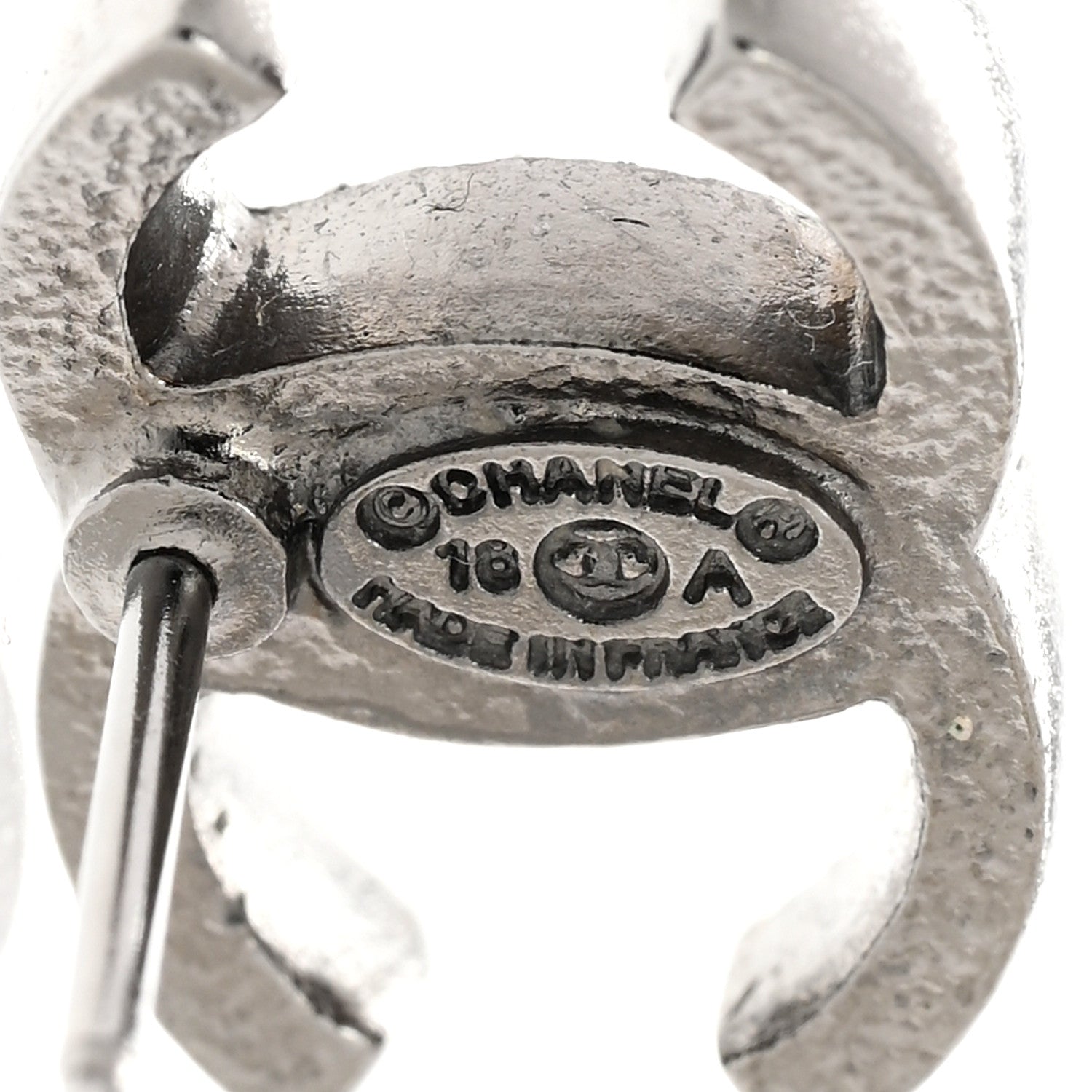 Chanel Ruthenium Crystal CC Stud Earrings 4 of 5