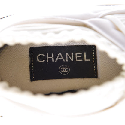 Chanel Stretch Fabric CC Sneakers 37.5 White 6 of 10