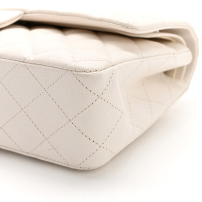 Chanel Caviar Quilted Medium Double Flap White 10 of 12