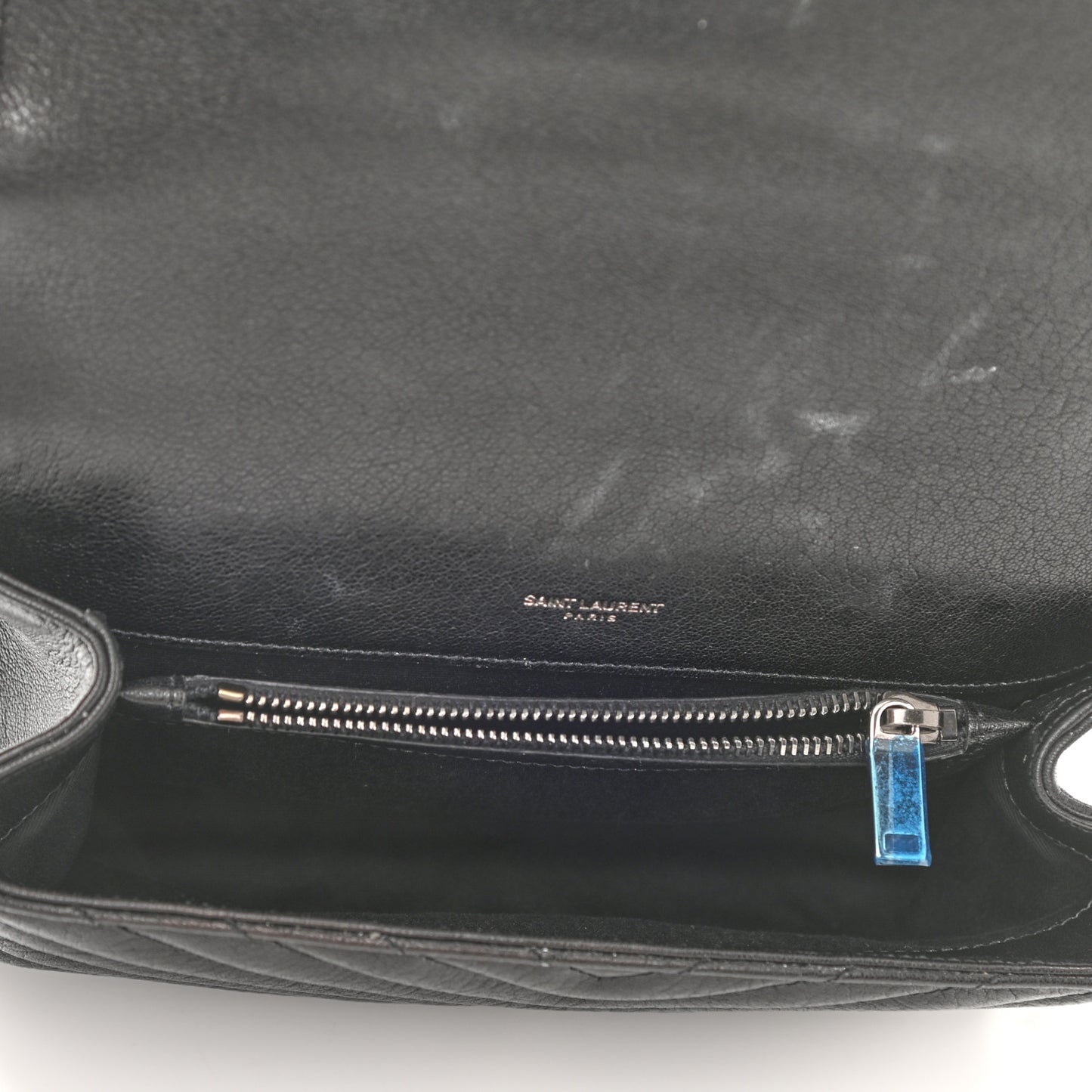 Sheepskin Matelasse Chevron Monogram Medium College Bag Black