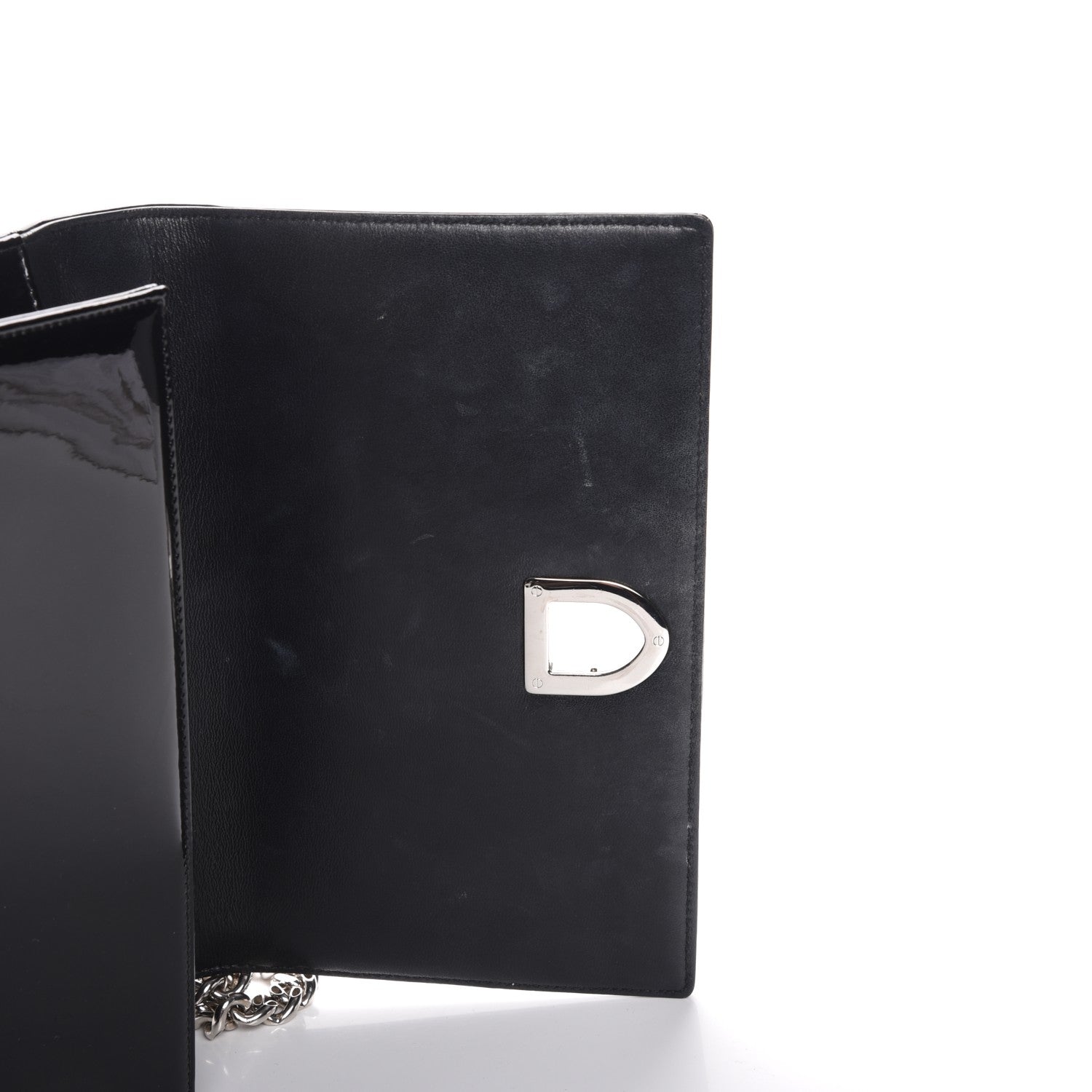 Christian Dior Patent Medium Diorama Flap Bag Black 8 of 9