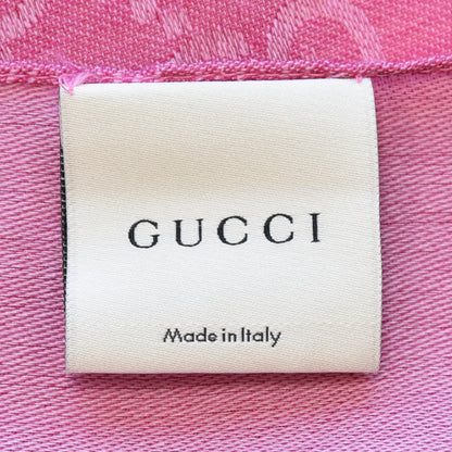 Gucci Wool Silk Monogram Fringe Scarf Pink 5 of 7