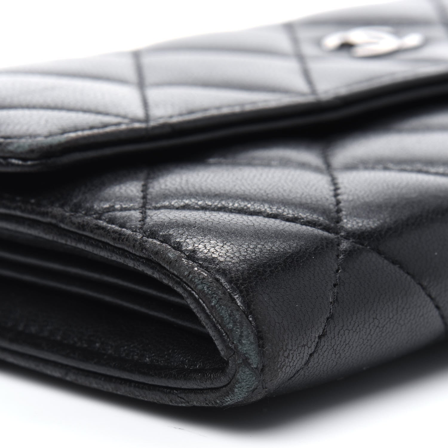 Chanel Lambskin Quilted Long Flap Wallet Black 13 of 21